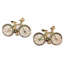LOT 2 BRELOQUES/CHARMS METAL DORES : vélo 29*19mm (01) 