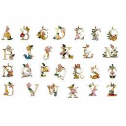 LOT 26 BRELOQUES/CHARMS METAL DORES : alphabet complet 01) 