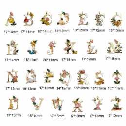 LOT 26 BRELOQUES/CHARMS METAL DORES : alphabet complet 01) 