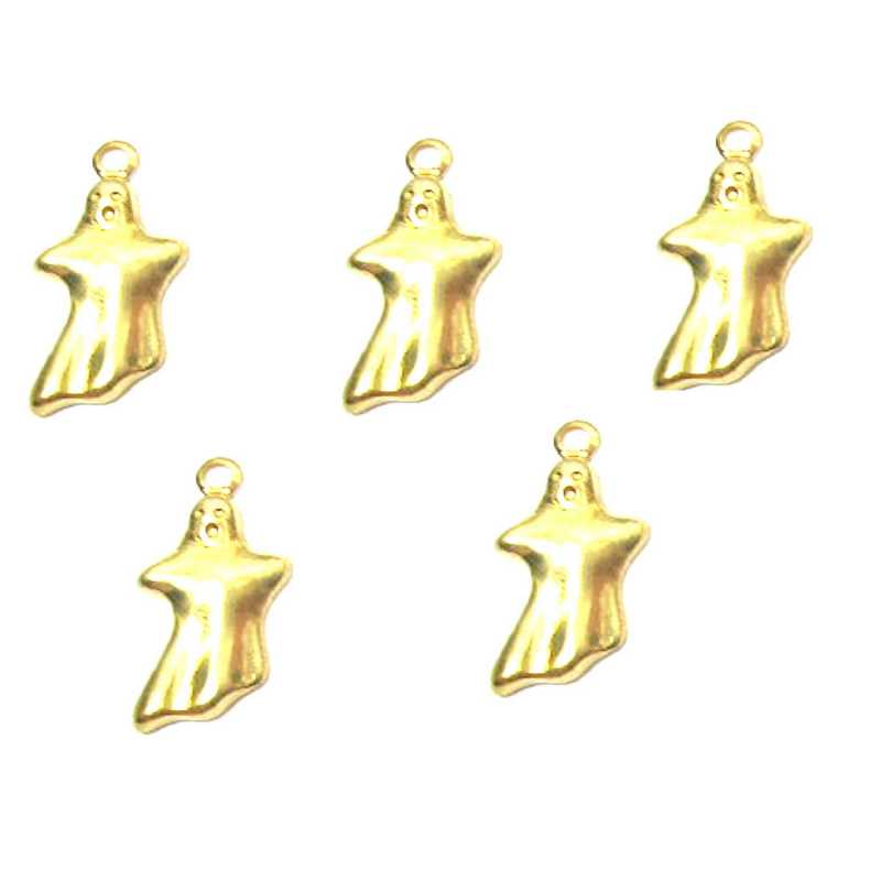 LOT 5 CHARMS/BRELOQUES  plaqué doré : fantôme 16*9mm 