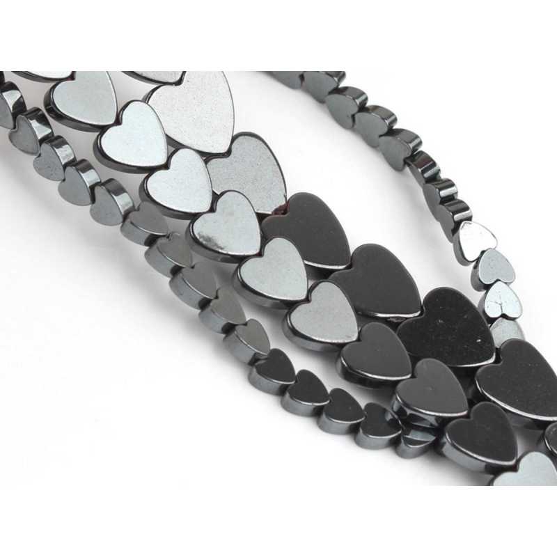 PERLES HEMATITES : 100 coeurs 4*4mm (15) 