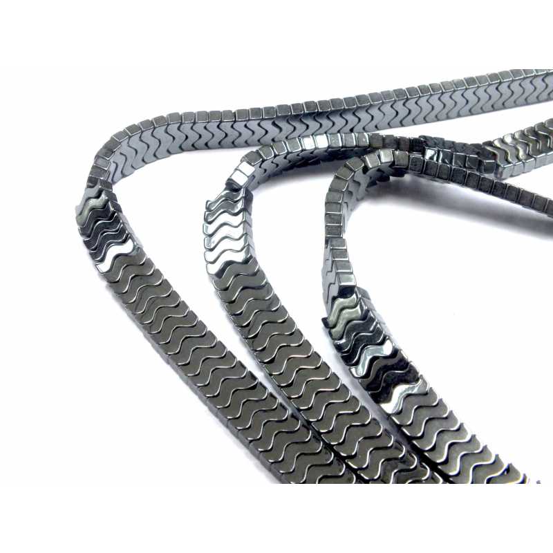 PERLES HEMATITES : 210 vagues 6*3mm (23) 