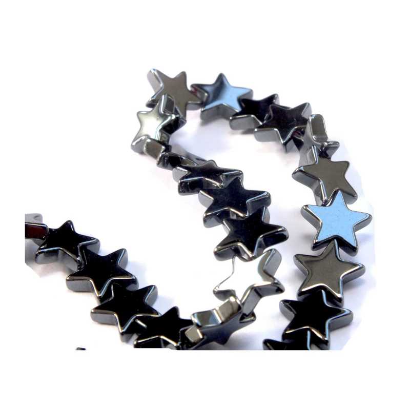 PERLES HEMATITES : 60 vagues 8mm (24) 