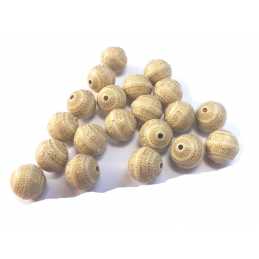 PERLES ACRYLIQUES : 20 rondes écrues fantaisie 11mm 