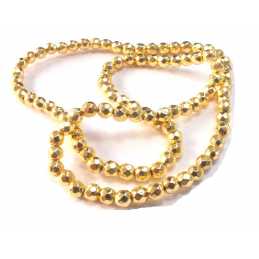 LOT 90 PERLES  : rondes à facettes plaquées dorées 4mm 