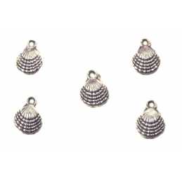 LOT 5 CHARMS/BRELOQUES  plaqué argent coquille 13*10mm (02) 