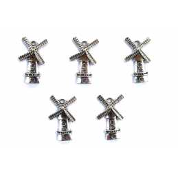 LOT 5 CHARMS/BRELOQUES  plaqué argent : moulin 27*16mm (01) 