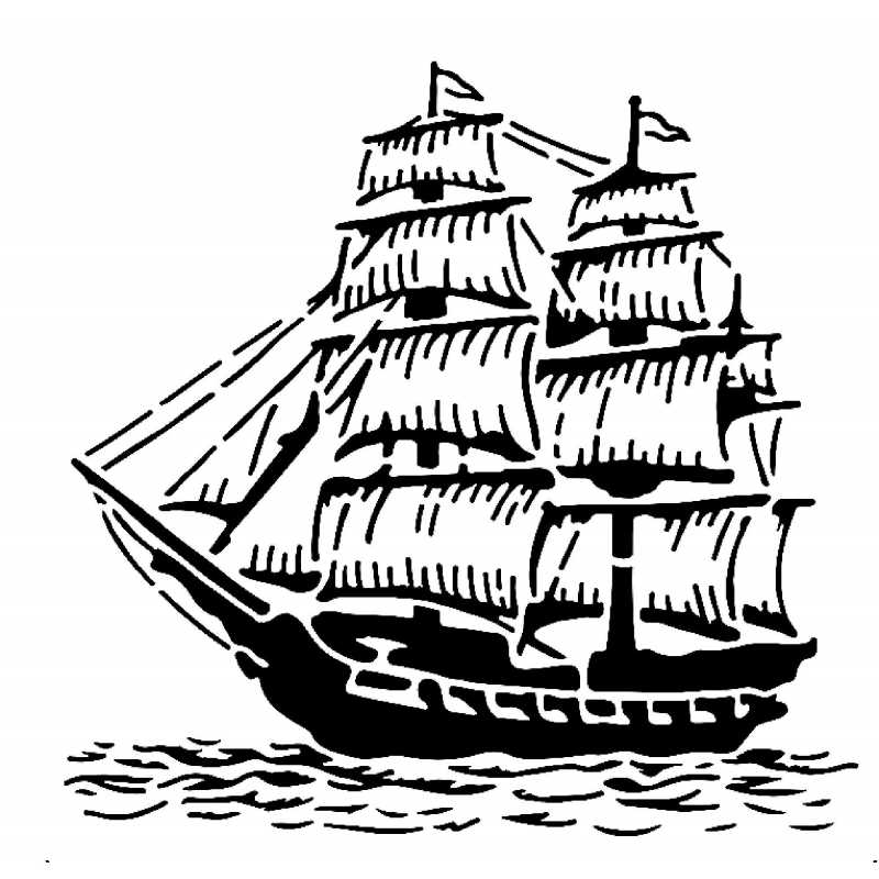 POCHOIR PLASTIQUE 30*30cm : voilier (02) 