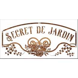 POCHOIR PLASTIQUE motif  Secret de jardin 70*40cm  