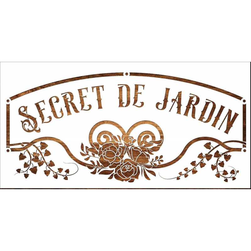 POCHOIR PLASTIQUE motif  Secret de jardin 70*40cm  