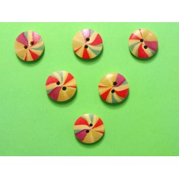 LOT 6 BOUTONS BOIS : rond...