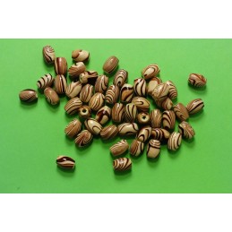 LOT 50 PERLES BOIS : olive...