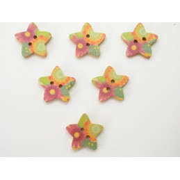 LOT 6 BOUTONS BOIS : etoile...