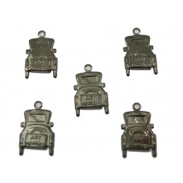 LOT  5 CHARMS METALS NOIRS  : voiture ancienne 14 mm
