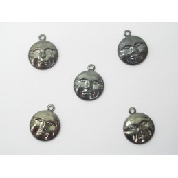LOT  5 CHARMS METALS NOIRS...