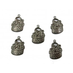 LOT  5 CHARMS METALS NOIRS...