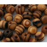 LOT 20 PERLES BOIS :  ronde marron 10mm