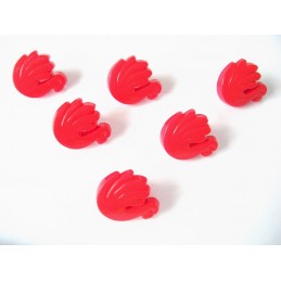 LOT 6 BOUTONS ACRYLIQUES : cygne rouge 13*11mm