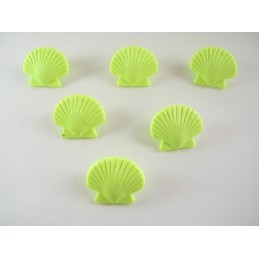 LOT 6 BOUTONS : coquille jaune 15mm