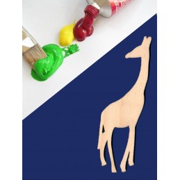 APPLIQUE EN BOIS BALTIQUE CONTREPLAQUE COLLE : Girafe 10x3cm