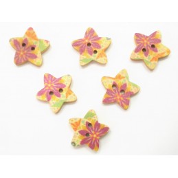 LOT 6 BOUTONS BOIS : etoile...