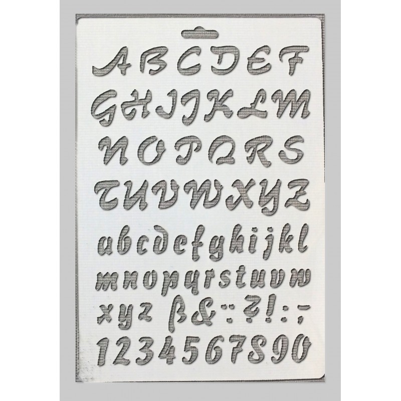 POCHOIR EN PLASTIQUE MYLAR  Format A4 (26*17 cm)  Alphabet chiffres et ponctuation