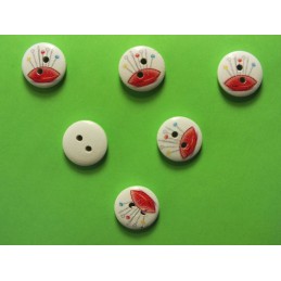 LOT 6 BOUTONS BOIS : rond...