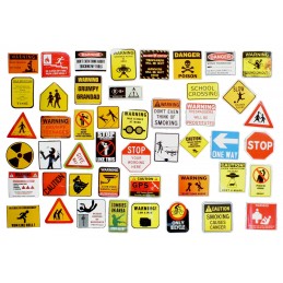 LOT DE 45 stickers en quadrichromie thême Attention Danger  