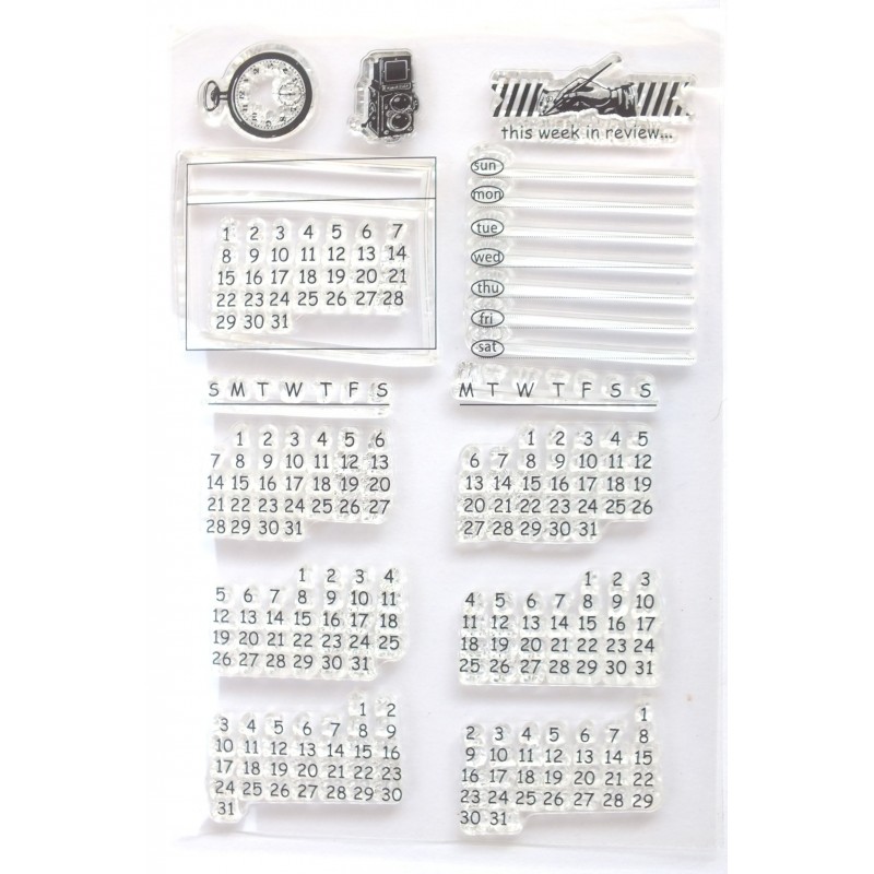 Tampon calendrier en silicone pack de 12 * 10 cm 