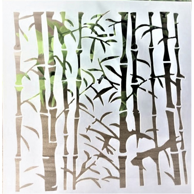 POCHOIR PLASTIQUE 13*13cm : bambou 