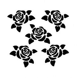 POCHOIR PLASTIQUE 13*13cm : roses (05) 