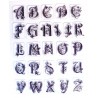 Alphabet tampon de style baroque avec papillon  