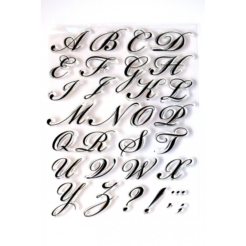 Tampons silicone transparent alphabet lettres majuscule 20 mm de