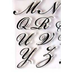 Alphabet tampon lettres majuscule 20 mm de style script  