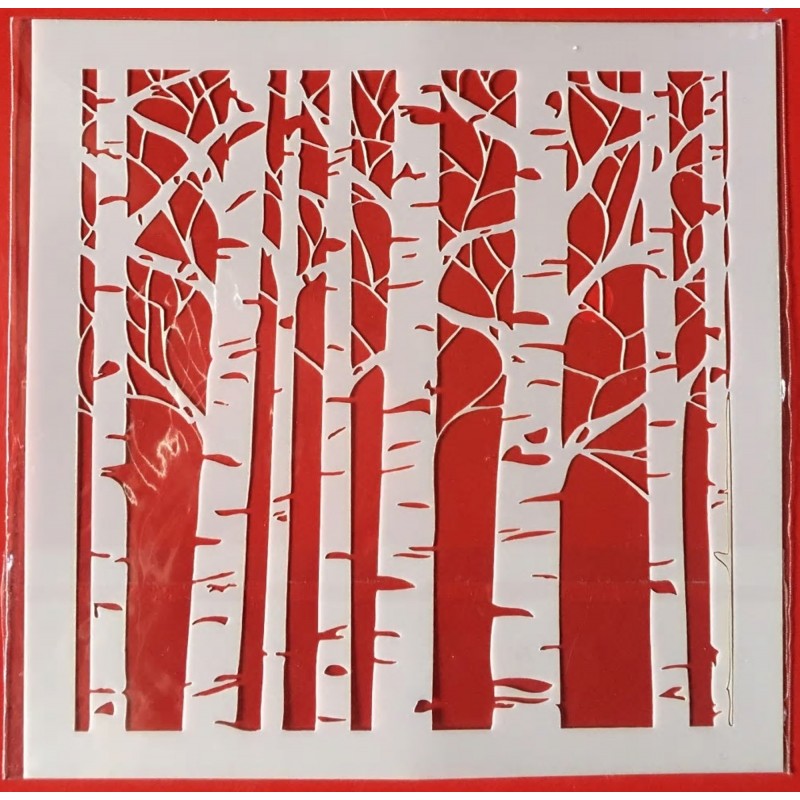 POCHOIR PLASTIQUE 13*13cm : troncs d'arbres (02) POCHOIR PLASTIQUE 13*13cm : troncs d'arbres (02)