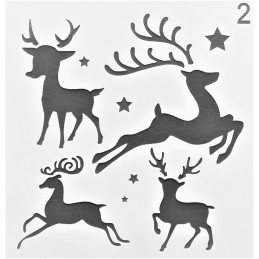 POCHOIR PLASTIQUE 13*13cm : cerf (03) 